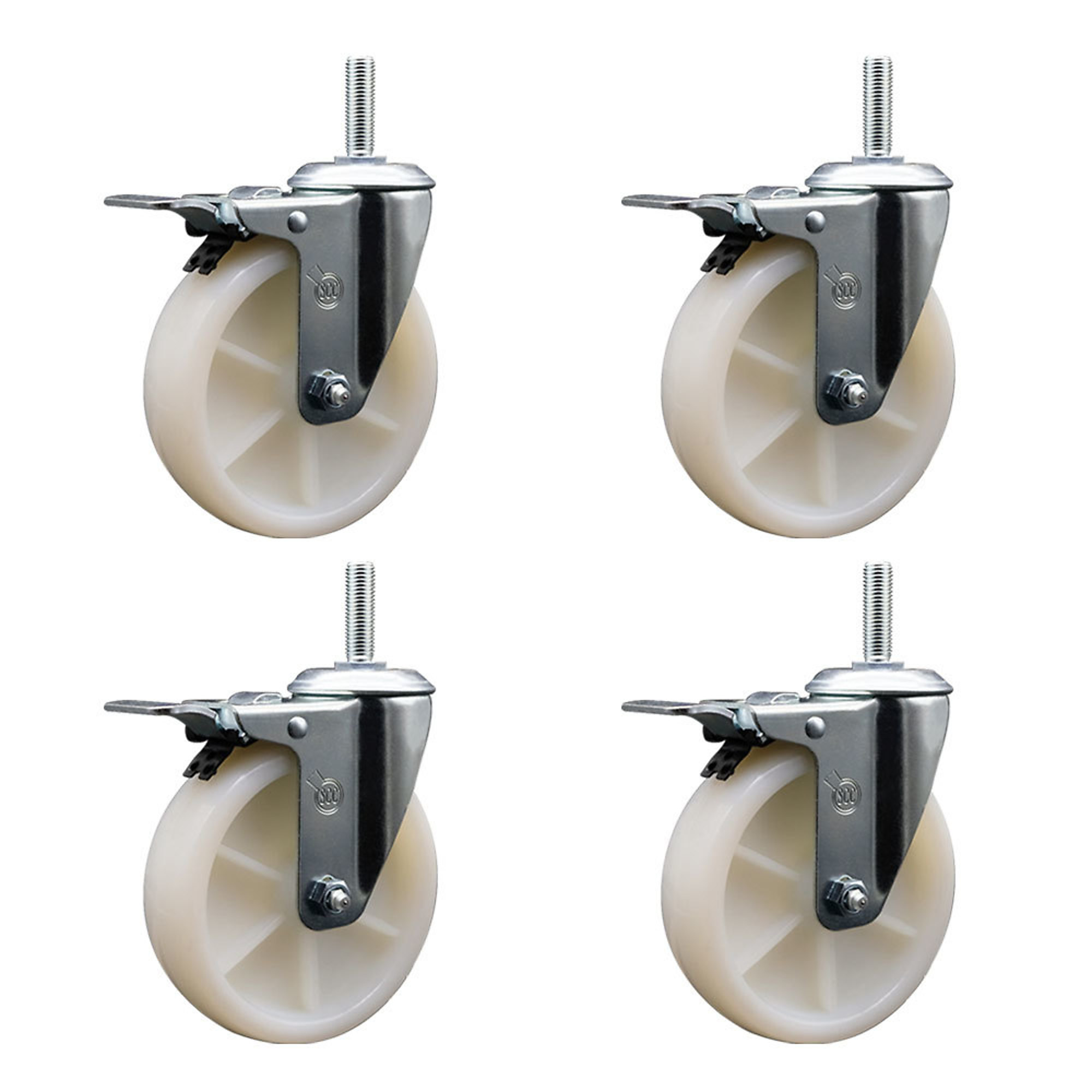 Service Caster, 5in. x 1 1/4in. Stem Casters, Wheel Diameter 5 in, Caster Type Swivel, Package (qty.) 4, Model# SCC-TSTTL20S514-NYS-34212-4